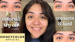 HONEYCOLOR COLORED CONTACTS HAUL AND TRY ON! - YouTube