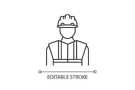 Worker In Uniform Pixel Perfect Icon Safety Logo Design Hard Hat Logo Safety Logo