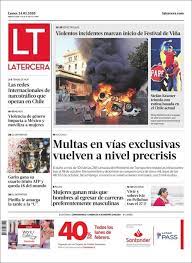 The third one), formerly known as la tercera de la hora ('the third of the hour'), is a daily newspaper published in santiago, chile and owned by copesa. Newspaper La Tercera Chile Newspapers In Chile Tuesday S Edition February 25 Of 2020 Kiosko Net