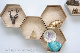 Add framed pictures and wall clocks for a simpler option! Diy Hexagon Wall Shelves The Easy Way Making Lemonade
