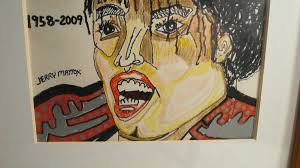 ARTIST SIGNED ART DRAWING MICHAEL JACKSON KING OF POP TRIBUTE MJ BAD  THRILLER