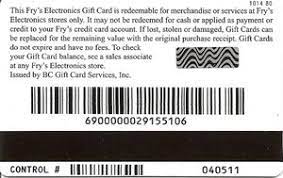 Your gift card number is located on the back of your card. Gift Card Fry S Electronics Fry S Electronics United States Of America Christmas Col Us Fryel 006
