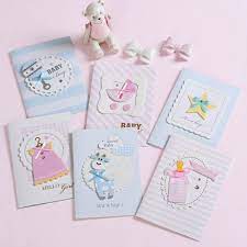 Eno Greeting New Baby Cards 3d Paper Baby Boy Girl Handmade Cards Cute Baby Mini Cards Gift Cards Invitations Aliexpress