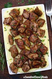 Garlic Butter Steak Bites Sweet And Savory Meals Recipe Steak Bites Steak Bites Recipe Garlic Butter Steak