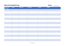 So können sie an ihrem mac eine numbers tabelle einrichten, wenn diese gedruckt werden soll. Besucherregistrierung Gasteregistrierung Pdf Pdf Vorlage Zum Ausdrucken