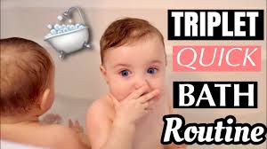 I loved the little tub my mom picked up at a yard sale for $2 in maine and used with petra for the first couple months of her life. Triplet Babies Quick Bath Time Routine While Traveling On Vacation Youtube