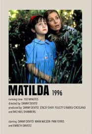 De fysieke eigenschappen van haar ouders zijn omgedraaid in de film. Matilda By Millie Movie Poster Wall Film Posters Vintage Movie Posters Minimalist