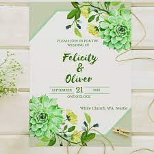 Green Invitation Menu Green Wedding Invitations Floral Wedding Invitation Card Modern Floral Wedding Invitations