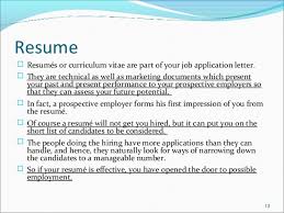 Job Application Letters Resume
