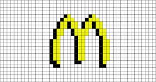 Mcdonalds Logo Pixel Art Pixel Art Pixel Art Design Easy Pixel Art