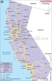 california road map usa states
