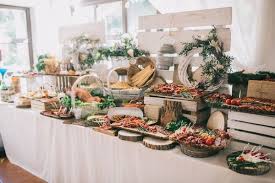 Hotel, pub, cafe & catering tables & other furniture and accessories Five Zero Waste Wedding Tips Wedding Buffet Rustic Wedding Foods Wedding Buffet Table
