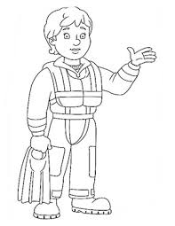 Bei der auswahl des motivs, sollten sie natürlich berücksichtigen, ob dieses für ein mädchen oder für einen jungen ist. Feuerwehrmann Sam Ausmalbild Ben Mit Flossen