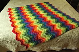 Katie Cooks And Crafts Rumpled Ripple Rainbow Crochet Baby Afghan Pattern