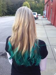 Blonde Hair With Teal Green Ombre Ends Teal Hair Blonde Dye Teal Hair Dye