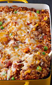 Mexican Beef And Rice Casserole Here S A Tasty And Healthy Living Way To Make A Pound Of Ground Beef Serve Eight Flavorful Beef Recipes Ground Beef Recipes