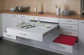 Drawer Table Chairs Kitchen Design Small Space Saving Kitchen Simple House