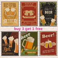 Us 1 58 Beer Wine Drink Chart Collection Bars Vintage Kraft Paper Poster Retro Painting Vintage Bar Pub Cafe Wall Sticker Adornment In Wall Stickers