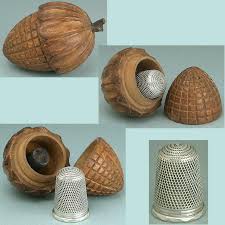 Antique Thimble Acorn W Sterling Silver Thimble English Circa 1870 Vintage Naaien Vingerhoed Eikels