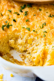 On the flip side of the corn pudding coin are dishes closer to a spoonbread like jiffy corn pudding that incorporates corn muffin mix. Cheesy Jiffy Cornbread Casserole Oh Sweet Basil