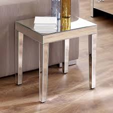Gold leaf metal and glass accent table with hourglass shape base (15.75 in. Venetian Mirrored Medium Side Table The Furniture Market
