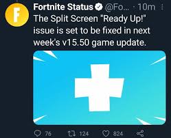Even if you were in the same house as your friend or family member, the two of you. Fortnite Status Fo The Split Screen Ready Up Issue Is Set To Be Fixed In Next Week S V15 50 Game Update 76 124 824