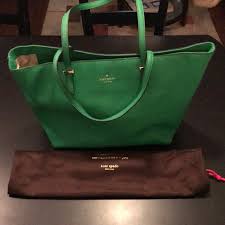 $0.94 (we will beat any advertised price!) Kate Spade Bags Kate Spade Kelly Green Leather Tote Bag Poshmark