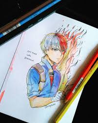 Art Trade With Kalkolart Todoroki Shouto From Boku No Hero Academia Todoroki Todorokishouto Bokunoheroacademia Myheroa Watercolor Art Art Sketches
