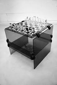 1970 S Acrylic And Glass Chess Set Table From A Unique Collection Of Antique And Modern More Antique And Vint Glass Chess Glass Chess Set Wooden Game Table