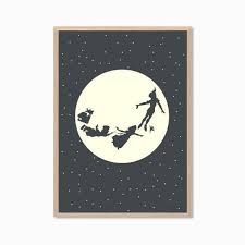 Peter Pan Set Of Fourposter Captain Hook By Sealdesignstudio Retro Art Peter Pan Nursery Peter Pan