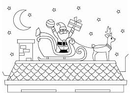 Le père noël est vêtu de rouge portant une longue barbe blanche, un bonnet rouge et des bottes noires. Coloriage Pere Noel Sur Le Toit Coloriages Gratuits A Imprimer Dessin 26428