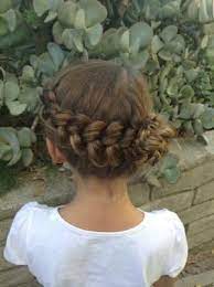 Dutch Wrap Around Braid To Messy Fishtail Bun With Accent Braids By Louisa Hair Styles Toddler Hairstyles Girl Flower Girl Hairstyles