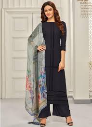 Beautiful Black Cotton Designer Embroidered Work Palazzo Suit Miraamall Usa Uk Canada Palazzo Suit Indian Designer Wear Pakistani Suits
