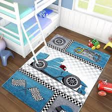 Autozimmer Auto Kinderzimmer Teppich Blau Grau Mit Rennwagen Kinder Zimmer Teppich Kinderzimmer Turschild Kinderzimmer