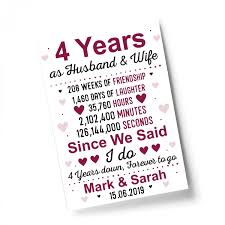 ₹899 save ₹450 (50%) 15% off promotion available. 4th Wedding Anniversary Gift Husband Wife Personalised Gifts