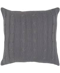 I knitted this silver gray pillow cover with an intricate cable stitch design on front as well on back. Rizzy Home 18 X 18 Cable Knit Pillow Cover Reviews Bedding Collections Bed Bath Macy S