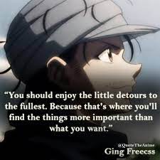 While that description is 100% accurate, manga readers have been gifted with a more extensive understanding of gon's dad. 10 Powerful Hunter X Hunter Quotes Ging Freecss Hunter X Hunter Hunter Quote