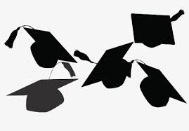 Black academic hats in air. Graduation Background Hd Png