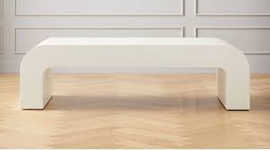 Horseshoe Ivory Lacquered Linen Rectangular Coffee Table Reviews Cb2 In 2020 Rectangular Coffee Table Coffee Table Wood Cocktail Table