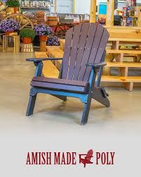 Folding Fan Back Amish All Weather Poly Adirondack Chair Amish Made Poly Adirondack Chair Poly Chair Folding Adirondack Chairs