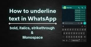 This great instant messaging application allows us to change and add to the writing and typography of the letters which we use in. How To Underline In Whatsapp Italics Bold Strikethrough
