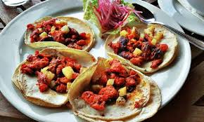 Have each eater top the filling with sliced cabbage, avocado, pico de gallo, and cilantro. Fish Tacos Al Pastor Just A Squeeze Of Lime Picture Of Zama Beach Club Isla Mujeres Tripadvisor