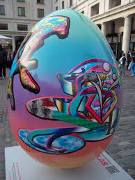 April 2013 Creative Business Coach Visits The Big Easter Egg Hunt Covent Garden London 101 Giant Eggs Each Decor Street Art Creative Business London Life