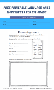 A collection of downloadable worksheets, exercises and activities to teach 1st grade, shared by english language teachers. Free Printable Language Arts Worksheets For 1st Grade English Worksheets Worksheets Free