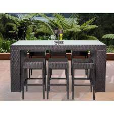Found It At Wayfair Napa 7 Piece Dining Set Outdoor Wicker Patio Furniture Outdoor Bar Furniture Patio Bar Set