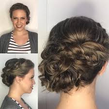 You just need a braid then turn into a braid with choppy bangs for this playful look. 25 Easy Cute Updos For Medium Hair