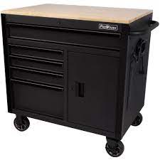 Proworks 5 Drawer 1 Door Tool Chest Workbench With Solid Wood Top Garage Tool Use Walmart Com In 2021 Tool Chest Workbench Soft Close Drawer Slides