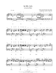 Harmony vocals, bass george harrison: In My Life By The Beatles Piano Sheet Music Advanced Level