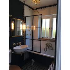 Dark Bathroom Brass Taps Crittall Shower Screen Freestanding Bath Freestanding Bath With Shower Shower Screen Tub To Shower Conversion