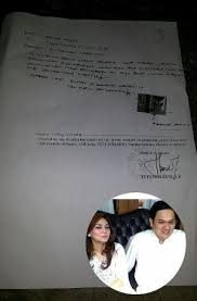 Berisi tentang pernyataan bahwa kedua pihak sepakat untuk bercerai. Ini Surat Pernyataan Cerai Dari Farhat Abbas Untuk Nia Daniati